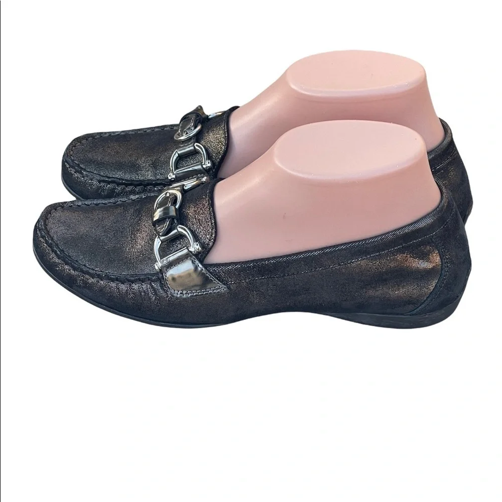 AGL Attilio Giusti Leombruni Jenah Grey Leather‎ driving Loafers size 36(6) USA